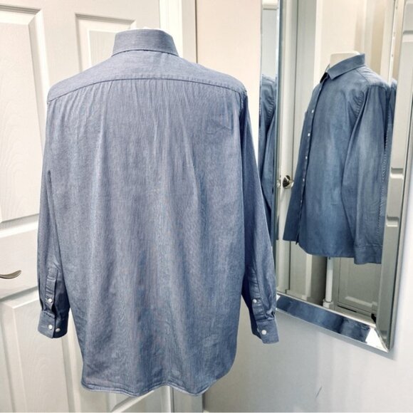 Michael Kors striped dress shirt with long sleeves. Men's size 17 34/35 - Picture 4 of 12